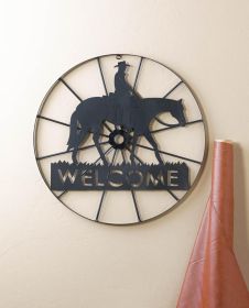 Cowboy Wheel Welcome Sign