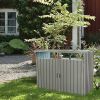 Outdoor Grey Galvanized Steel Garbage Bin Storage Shed - Holds 2 Trash Cans