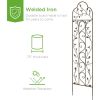 60-inch Tall Outdoor Iron Garden Trellis in Bronze Metal Finish