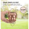 8.5 ft. Buddha Head Cups and Ohm Ornaments Copper Rain Chain Gutter Downspout