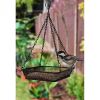 Heavy Duty Black Iron Mesh Bird Feeder Seed Tray with Easy to Hang Chain