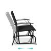 2 Seat Mesh Patio Loveseat Swing Glider Rocker with Armrests in Black