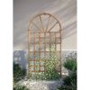 77-inch Outdoor Light Brown Vinyl Lattice Garden Trellis with Arched Top