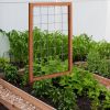 48-inch Outdoor Pine Wood Frame Garden Trellis with Metal Wire Lattice