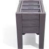 Rectangular Plastic Raised Garden Bed Planter Box - Dark Grey Cedar Wood Finish