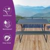 Black Rectangular Picnic Table with Bench Outdoor Patio Dining Set