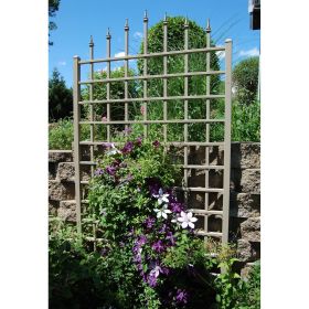 8 Ft Vinyl Trellis in Mocha Brown with Wall Mounting Hardware