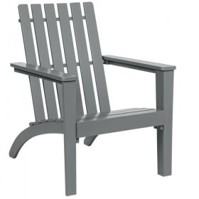 Indoor/Outdoor Acacia Wood Adirondack Lounge Armchair - Grey