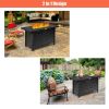 60,000 BTU Brown Rectangular Portable LP Gas Propane Fire Pit Table