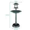 Outdoor Garden Birdbath in Green Copper Patina Finish with Solar Light