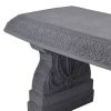 Outdoor Fiber-Clay Garden Bench in Grey Stone Finish