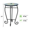 Indoor/Outdoor Green Mosaic Round Side Accent Table Plant Stand