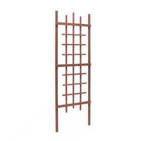 72-inch Modern Wooden Garden Trellis in Brown Walnut Finish