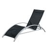 3 Piece Complete Black Outdoor Patio Pool Lounger Set