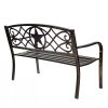 Powder Coated Steel 4-ft. Outdoor Patio Garden Bench in Bronze Metal Finish