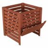 Solid Wood 90-Gallon Compost Bin with Removable Top and Hinged Side Panel