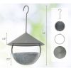 Small Hanging Bird Feeder with Metal Cone Rain Protector Top