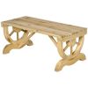 Outdoor Farmhouse Patio Backyard 2-Person Garden Bench in Natural Finish