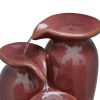 Outdoor Garden Patio 3-Tier Burgundy Red Ceramic-Look Polyresin Water Fountain