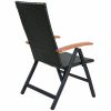 Outdoor Heavy Duty Folding Rattan Patio Chair with Wood Armrest