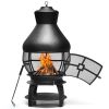 Black Rustic Iron Wood Burning Chiminea Fire Pit