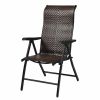 Outdoor Heavy Duty Dark Brown Rattan Folding Patio Chair