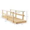 7 ft. Wooden Garden Bridge with Hand Rails in Natural Finish