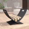 Modern Outdoor Indoor Heavy Duty Black Steel Firewood Log Holder Rack