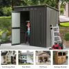 Outdoor Black Galvanized Steel Metal Storage Shed - 6ft. x 4 ft.