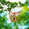 Outdoor Squirrel Resistant Orange Metal Mesh Small Bird Feeder