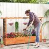 Solid Fir Wood Rectangle Raised Garden Bed with Side Trellis