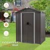 5 x 3 ft. Outdoor Grey Metal Garden Storage Shed