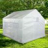 Outdoor 9 x 10 Ft Greenhouse Kit with Heavy Duty Steel Frame and PE Cover