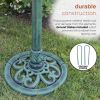 Outdoor Garden Bird Bath Bowl with Stand in Green Bronze Finish