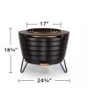 25-inch Outdoor Wood Burning Stainless Steel Smokeless Fire Pit with Cover