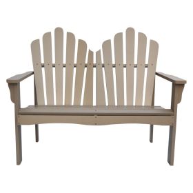 Outdoor Cedar Wood Loveseat Garden Bench in Taupe Grey Finish