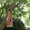 Outdoor Garden Rustic Brown Solid Wood and Iron Bird House