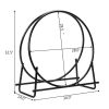 Round Circular 30 inch Steel Hoop Firewood Log Storage Rack