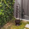 Outdoor Indoor 6-Tier Hanging Cups Water Fountain in Bronze Finish