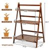 Farmhouse Indoor/Outdoor 3 Tier Folding Plant Stand Planter Shelving Unit