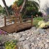 Outdoor 4-ft Wooden Garden Bridge in Rustic Brown Wood Finish