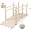 Outdoor 7.5-Ft Wooden Garden Bridge in Natural Wood Finish