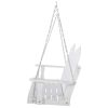 White Solid Wood 2-Seater Hanging Patio Porch Swing