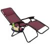 Set of 2 Burgundy Wine Red Folding Outdoor Zero Gravity Lounge Chair