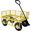 Heavy Duty Yellow Wheelbarrow Steel Log Garden Cart