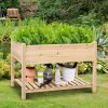 Solid Wood 2-Tier Raised Garden Bed Planter Box 4-ft x 2-ft x 32-inch High