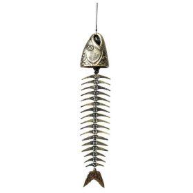 Vintage Japanese Cast Iron Fishbone Wind Chimes Temple Metal Hanging Decoration Garden Balcony Wind Chimes Shop Door Bell