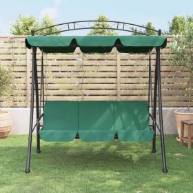 Garden Swing Bench with Canopy Green 78" Fabric and Steel