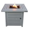 25'' H x 30'' W Steel Outdoor Fire Pit Table with Li