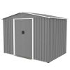 8x6 FT Outdoor Tool Storage Shed with Metal Foundation & Lockable Doors, All Weather Metal Sheds for Garden, Patio, Backyard, Lawn, Gray